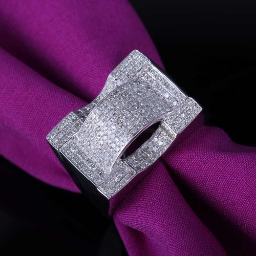 Herren Schmuck Ehering Diamant Sterling Silber Ehering Pave Fassung - Bild 2 von 7