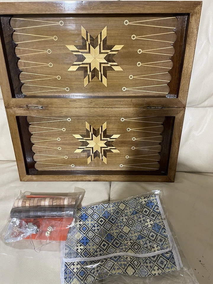 Rare Vintage Handmade Charming French 'rustic' backgammon game Early 1900's - Image 4 of 4