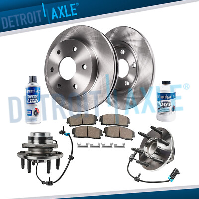 2WD Front Disc Rotors Brake Pads Wheel Hubs for Chevy GMC Silverado Sierra 1500