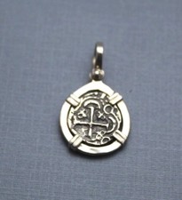 Colgante Moneda ATOCHA Plata de Ley 925 Tesoro Hundido Naufragio Moneda Joyería
