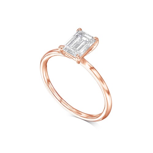 IGI Diamant Verlobungsring VVS2 D Smaragdschliff 1,50 ctw Lab Created Special - Bild 10 von 10