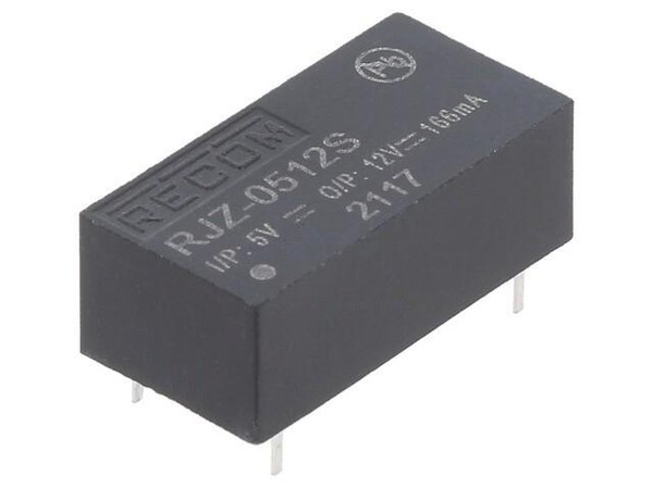 RJZ-0512S Wandler: Dc/Dc 2W Ueing: 4,5-5,5V Uausg: 12VDC Iausg: 166Ma 2,8G Recom-image