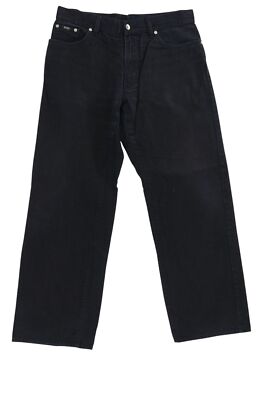HUGO BOSS Texas Herren Jeans Hose W33 L30 33/30 schwarz gerade Denim Baumwolle
