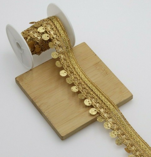 FCL 2X Yard 3cm Sequence Edging Lace Trim Metallic Color Embellishment - Picture 3 of 20