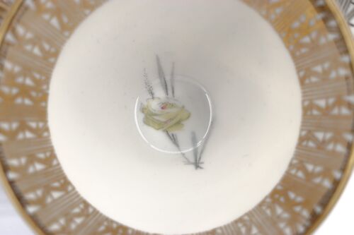 Bayrische Teetasse Trio - Tasse, Untertasse & Teller Set Art Deco Rot & Goldrand - Bild 4 von 5