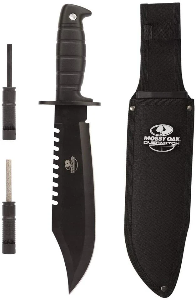 Mossy Oak Survival Hunting Knife W/Sheath 15'' Fixed Blade Tactical Bowie Knife - Image 2 of 4