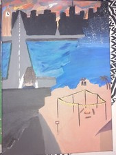 Original Acryl Keuchen auf Leinwand