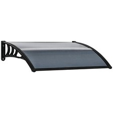 Door Canopy Awning Outdoor Window Rain Shelter Front Door 100 x 75 cm Black New
