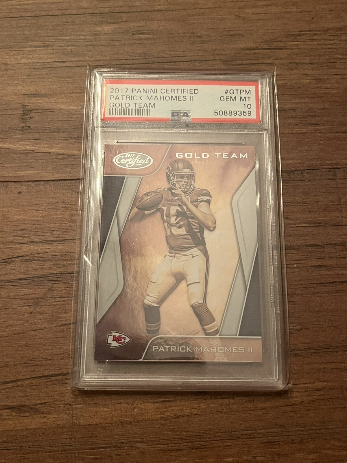 2017 Panini Certified #GTPM Patrick Mahomes Rookie RC Gold Team PSA 10 GEM MINT
