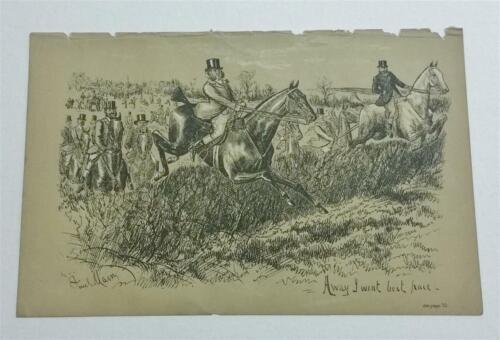 FORES' SPORTING NOTES Away I Went Best Pace c.1885 Fox Hunting Litho Print - Picture 1 of 1