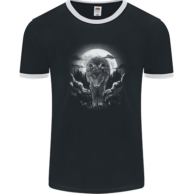 Lone Wolf In the Moonlight Herren Ringer T-Shirt FotL