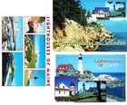 MAINE LIGHTHOUSES (3) Continental Chrome Postcards Lot #1
