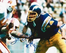 SAN DIEGO CHARGERS LEGEND LOUIE KELCHER SIGNED 8X10 2X ALL PRO SMU ALL AMERICAN