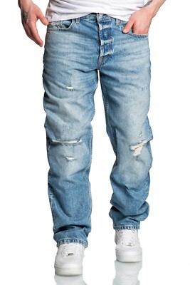 Herren Loose-Fit 90s Denim Jeans Hose Straight Baggy 7032