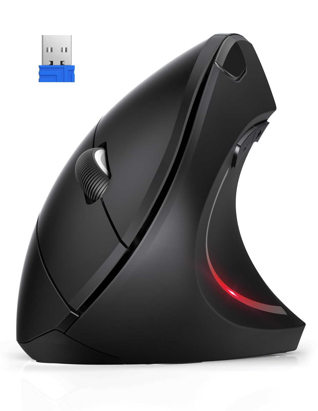 Ergonomic 2.4GHz Vertical Optical Mouse with 5 Adjustable DPI Levels