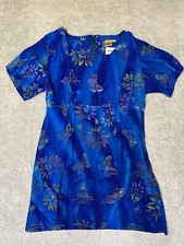Vintage Hawaiian Summer Dress Retro Floral Butterfly Tie-dye Beach