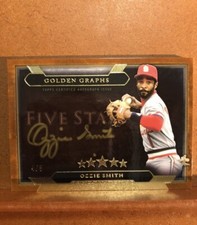 2020 Topps Five Star Golden Graphs On-Card Auto 4/5 Ozzie Smith Cardinals