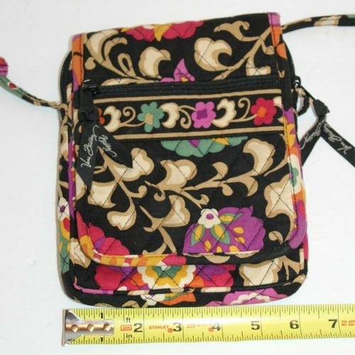 Vera Bradley schwarz Blumen gesteppt Messenger Umhängetasche Handtasche kostenloser Versand! - Bild 11 von 11
