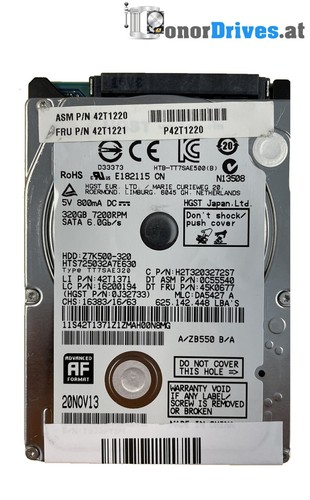 Hitachi HTS725032A7E630 - 320 GB - SATA - PCB 220 0A90351 01 *