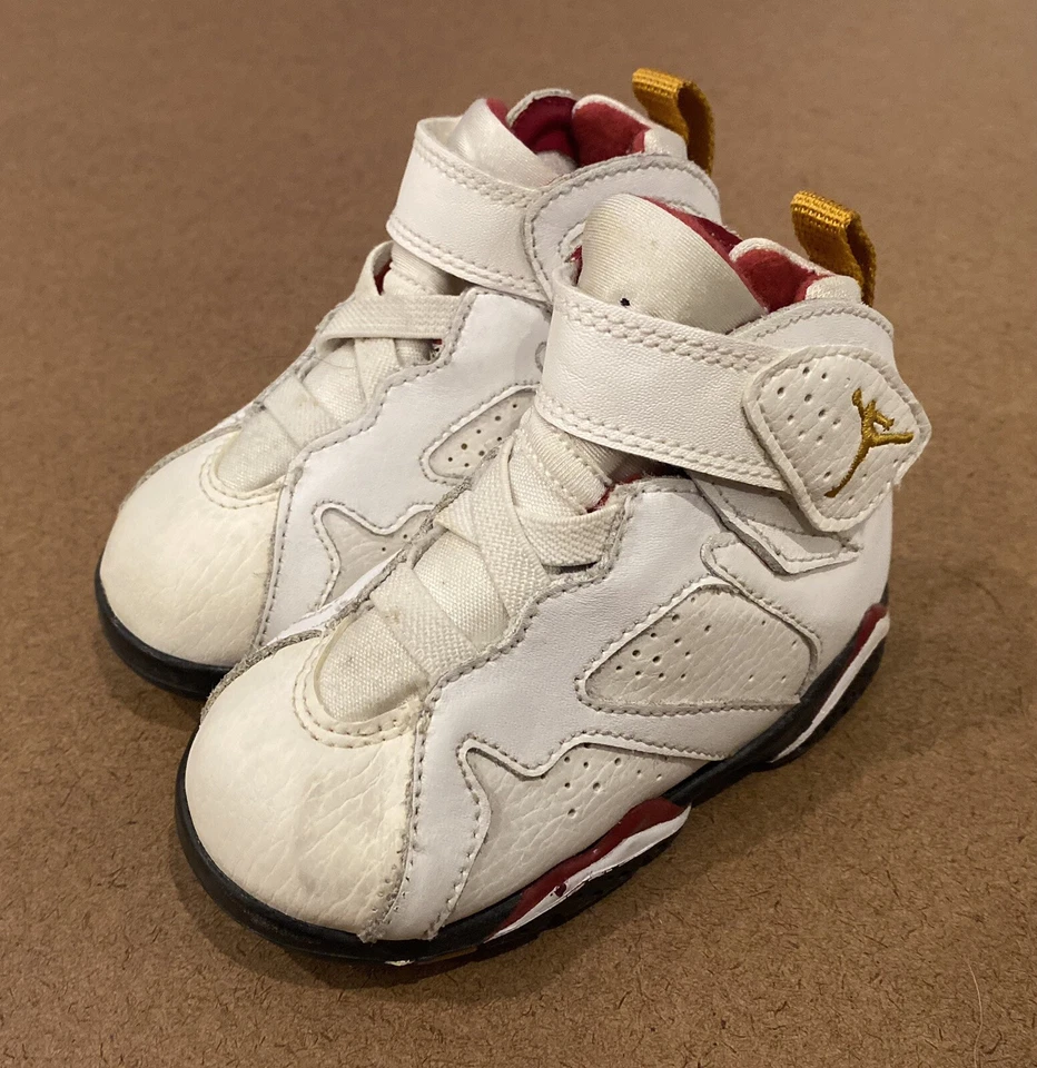 Raro 2012 Nike Air Jordan 7 VII Retro Blanco Talla 5.5C 304772-106 Niño Bebé Foto 2 de 4