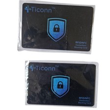 Ticonn RFID NFC Blocking Cards Set of 2 Contactless Identity Theft