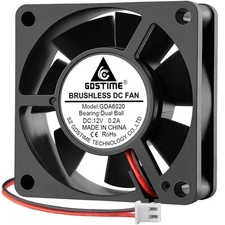 GDSTIME Dual Ball Bearing 60mm x x 20mm 12v Brushless DC Cooling Fan