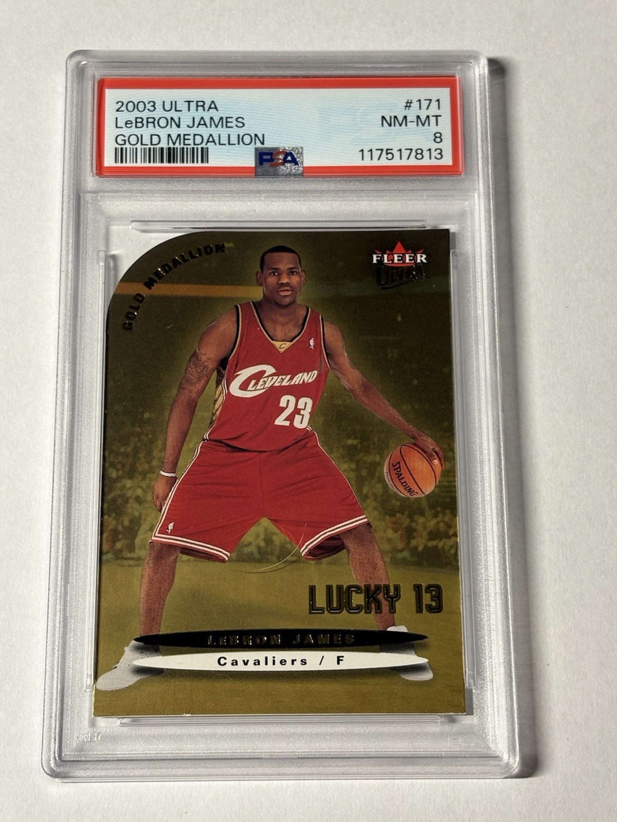 2003 Lebron James Fleer Ultra Gold Medallion RC PSA 8