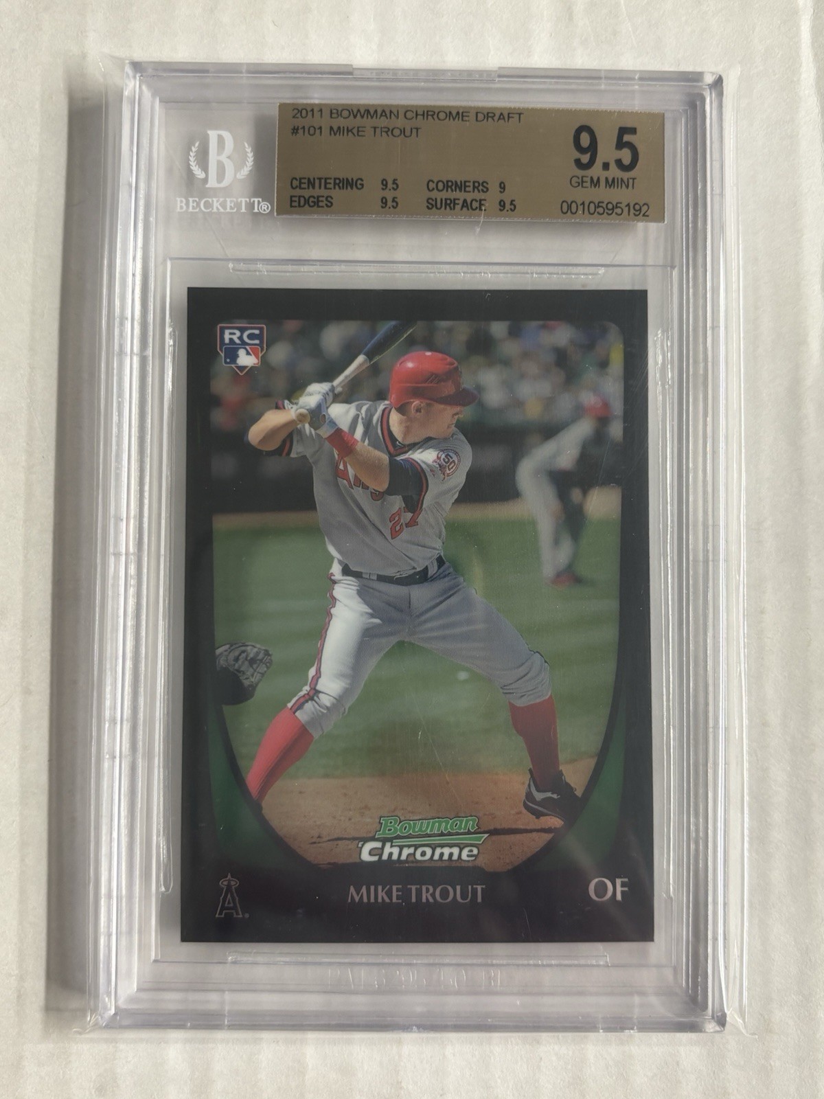 2011 Bowman Chrome Draft Mike Trout 101 Rookie BGS 9.5 Angels
