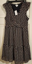 J-Crew Ruffle V Neck Mini Dress Size 8 Floral