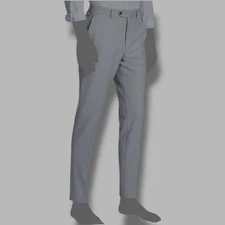 Bar III Men's Gray Slim-Fit Wool Sharkskin Suit Separate Pants Size 34W 34L