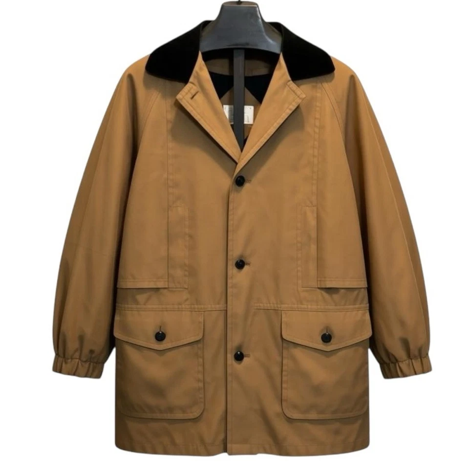 Jaqueline Ferrar Womens Brown Barn Coat Chore Jacket Size L Black Velvet Collar - Image 2 of 4