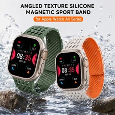 Magnetic Silicone Band for Apple Watch Series 12 11 10 9 8 7 SE Ultra 4 3 2 49mm