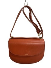 A.P.C. Shoulder Bag Leather SAC inside pocket Used unisex gold logo print