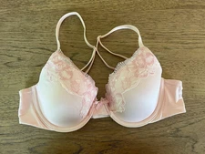 Victoria's Secret Pink Lace Trim 38DD Body By Victoria Lined Full Coverage Bra