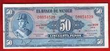 Mexico 50 Pesos Banknote 1972 Mexican Currency Paper Money Memorabilia Billetes
