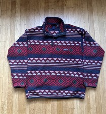 Vintage 90s Patagonia Saltillo Aztec Fleece Men's L Hand Pockets Made In USA