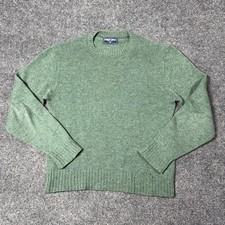 Robert Bruce Sweater Mens Medium Green Knit Crewneck Pullover Made In USA