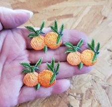 (Set Of Three- 3 ) Fruit - Orange - Citrus - Florida - Embroidered Iron On Patch