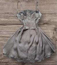 Vintage mini Slip Dress lace trim black Size medium 