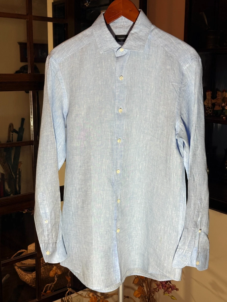Ermenegildo Zegna Linen Casual Button-Down Shirts for Men for sale