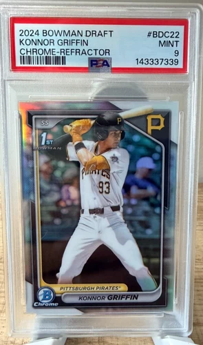 2024 BOWMAN DRAFT CHROME-REFRACTOR #BDC22 KONNOR GRIFFIN PSA 9