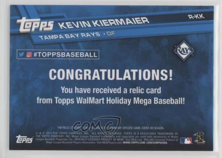 2017 Topps Holiday Wal-Mart Exclusive Relics Kevin Kiermaier #R-KK - Image 2 of 2
