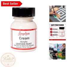 High-Quality 1 oz Cream Acrylic Leather Paint - Flexible Waterproof Coating