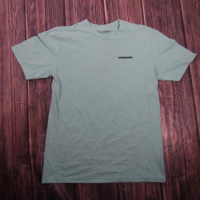 Patagonia Fitz Roy Trout Fish Logo Shirt Mens Small Green Outdoor Graphic Tee