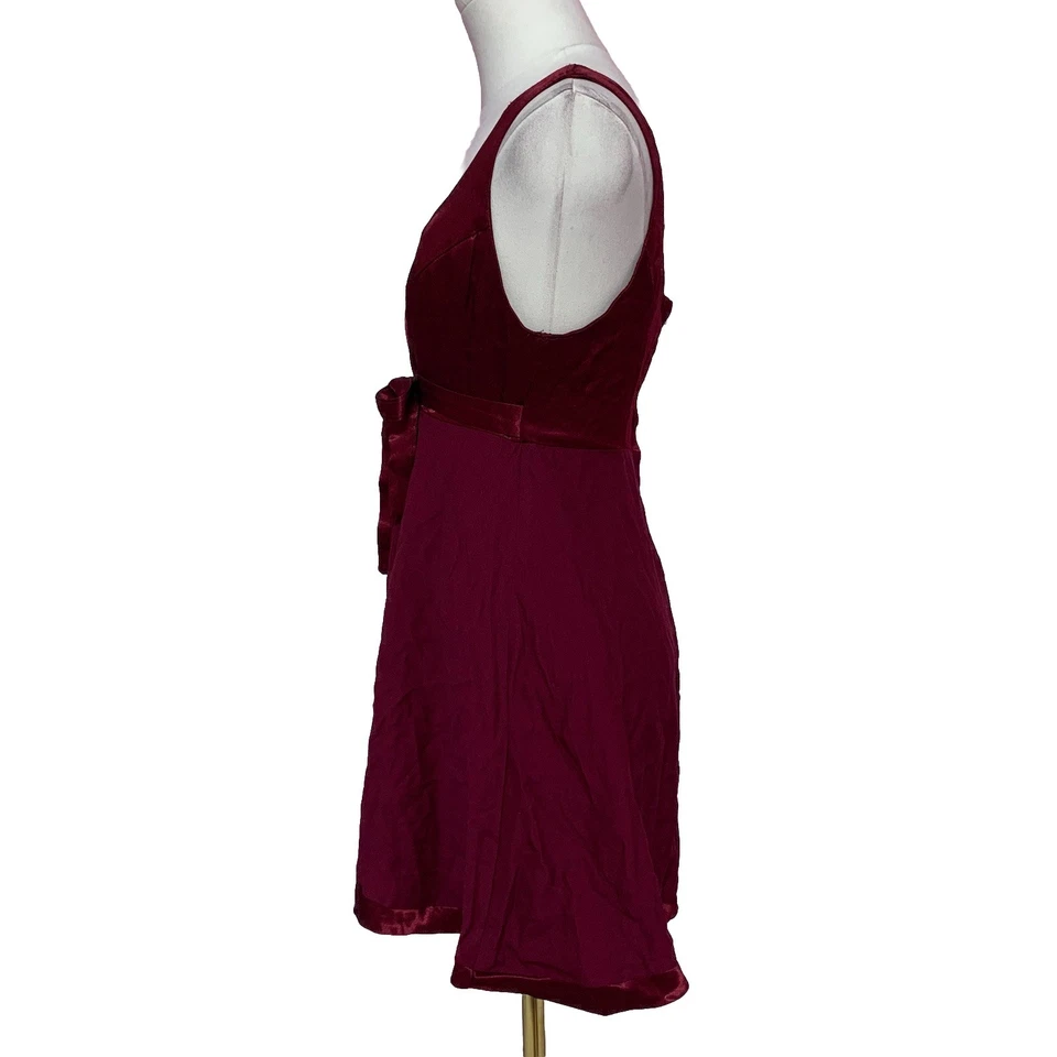 Mini Vestido Babydoll Borgoña Formal Vintage Años 90 Y2K XOXO Talla 3 Foto 3 de 4