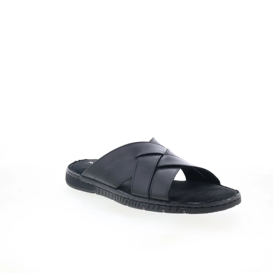 Rockport Jaya RMJAYA Hombres Cuero Negro Sin Cordones Sandalias Zapatos Foto 2 de 4