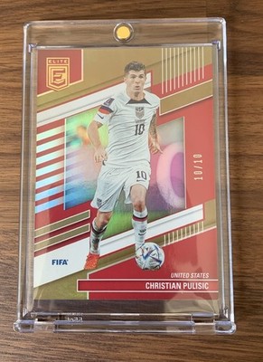 Christian Pulisic 2022-23 Donruss Elite Fifa Gold 10/10 Jersey Number Match 1/1