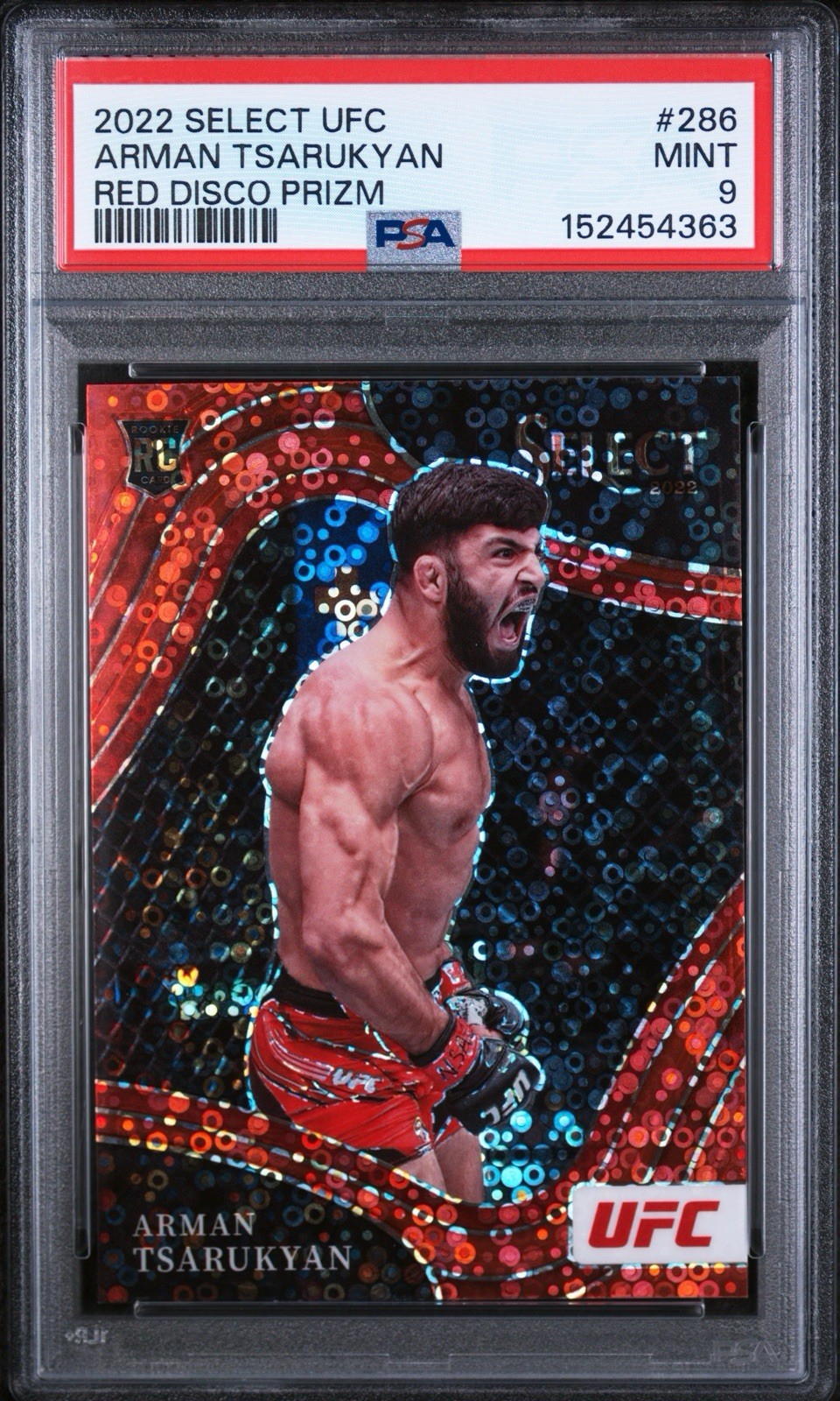 2022 Panini Select UFC - ARMAN TSARUKYAN OCTAGONSIDE RED Disco /99 (RC) PSA 9