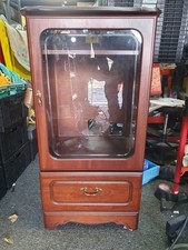 Rossmore Furniture Mahogany Glazed Display Cabinet With Drawer / Media Storage