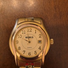 Benrus Quartz Vintage Date Gold Dial Arabic N...